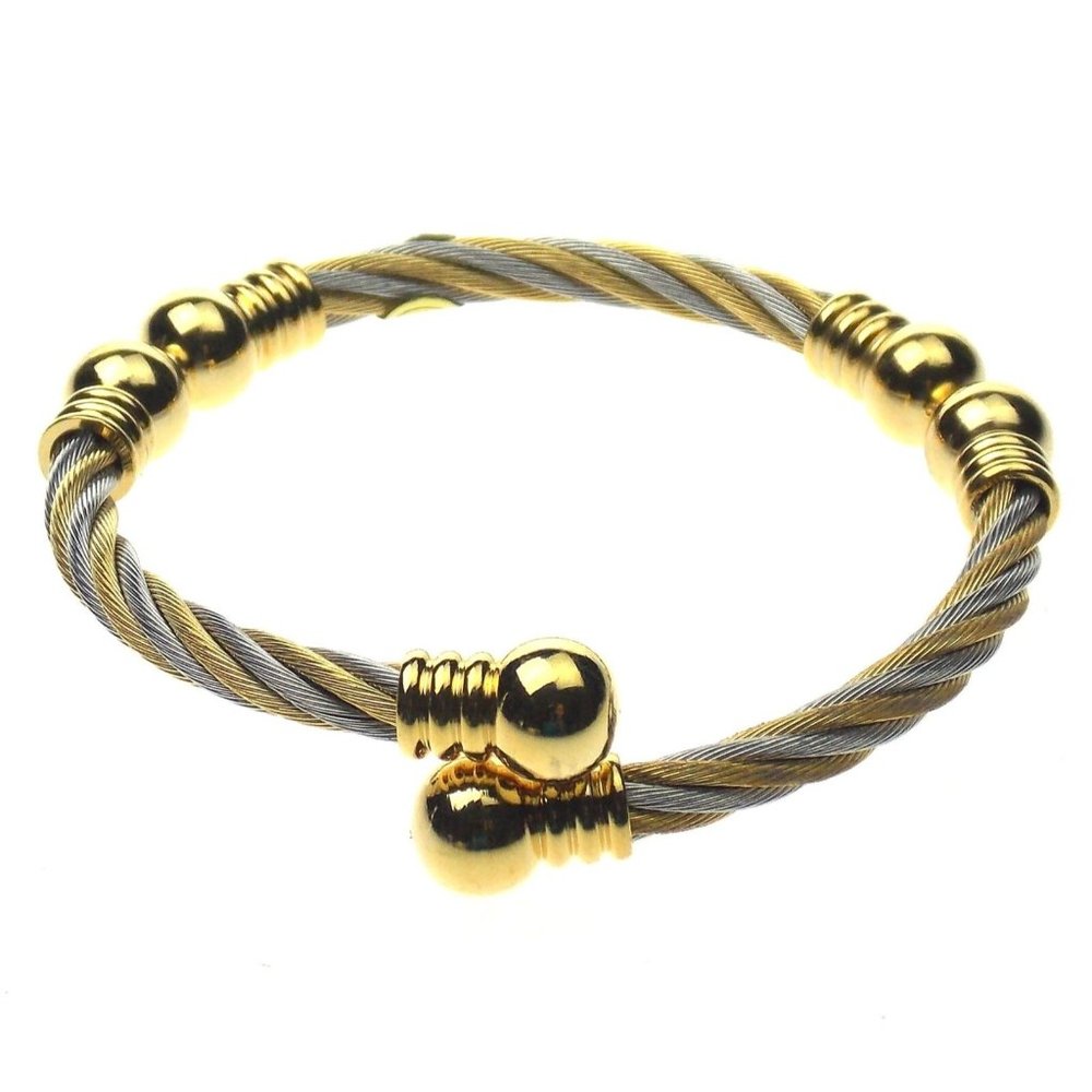 Gold Silver Magnetic Bracelet Adjustable Cuff Reduce Pain Fatigue Men Women Rope